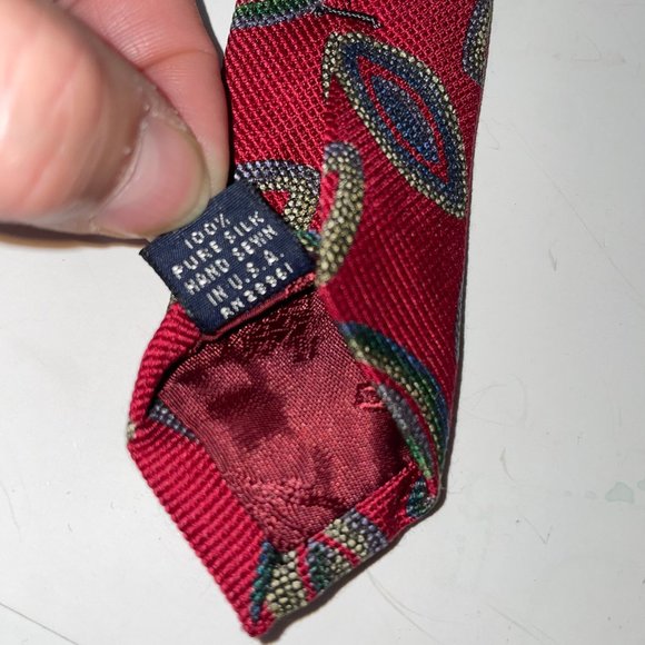 Vintage Burberrys of London 100% Silk Tie Hand Sewn USA Geometric Red Green Blue - Picture 8 of 11